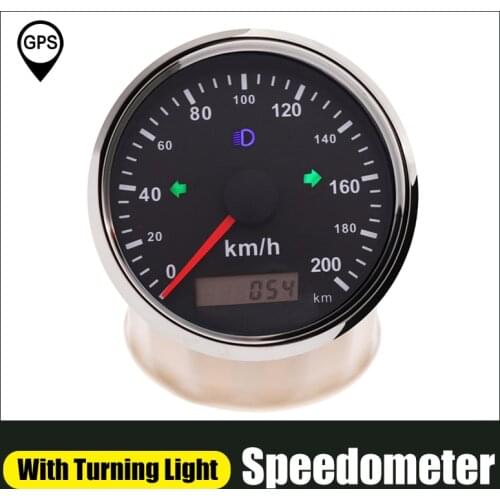200 km/h GPS Speedometer With High Beam Left Right Turning Light & Overspeed Buzzer Alarm Red Yellow Backlit For Car Boat Truck
