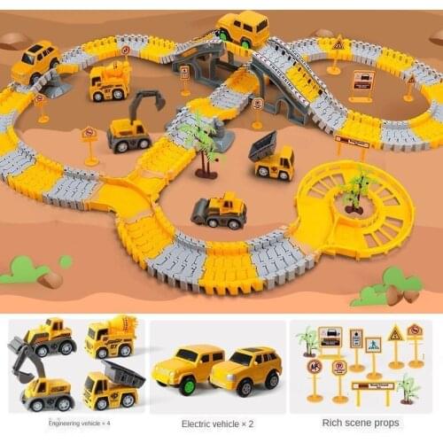 2020 Railway Magical Racing Track Play Set Educational DIY Bend Flexible Race Track Assembly Disassembly Car Toys for Children