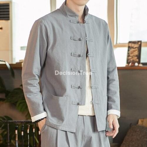 2021 chinese blouse tops men tang suit chinese traditional hanfu t shirt kung fu shirt oriental cardigan chinese zen tea shirts