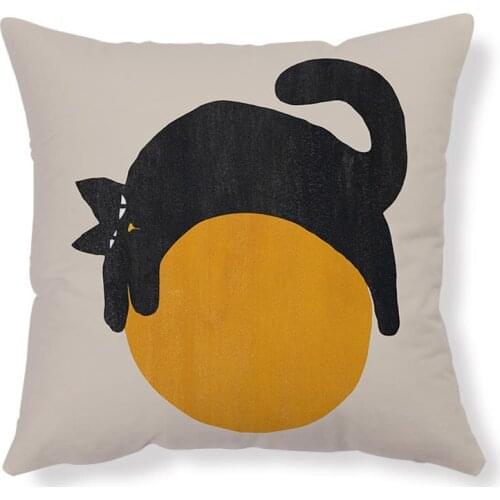 45*45cm Home Cartoon Print Nordic Pillow Case Sofa Soft Square Cushion Case Car Office Waist Nap Pillow Bedside Pillowcase