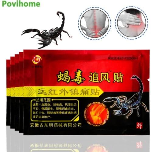 48Pcs/6Bags Scorpion Venom Pain Relieving Patch Back Muscle Pain Cervical Spondylosis Treatment Back Pain Relief Medical Plaster