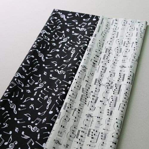 50cm*110cm Lovely Music Print 100% Cotton Tissue Children Home Textile DIY Dress Sewing Doll Patchwork