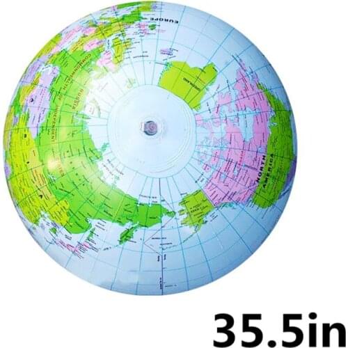 90cm Inflatable Globe World Earth Ocean Map Ball Educational Supplies Geography Learning Educational Beach Ball Kids Geography