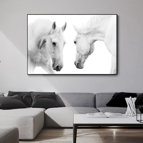 Abstract White Horse Painting HD Prints And Posters On Canvas Modern Wall Art Picture For Livinng Room Home Decoration