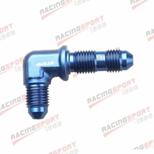 AN -3 (AN3 AN03) 90 Degree Bulkhead Fitting Blue Aluminum Adapter