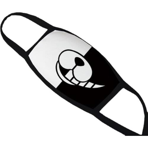 Anime Danganronpa Cosplay Black White Panda Bear Monokuma Dust-proof and Anti-fog Mask Unisex Halloween Cosplay Props