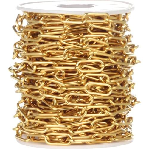 1 Meter Stainless Steel Cross Chains Gold Wallet Chain Link DIY Jewelry Accessories Handmade Gift Necklace Anklet Bulk Making