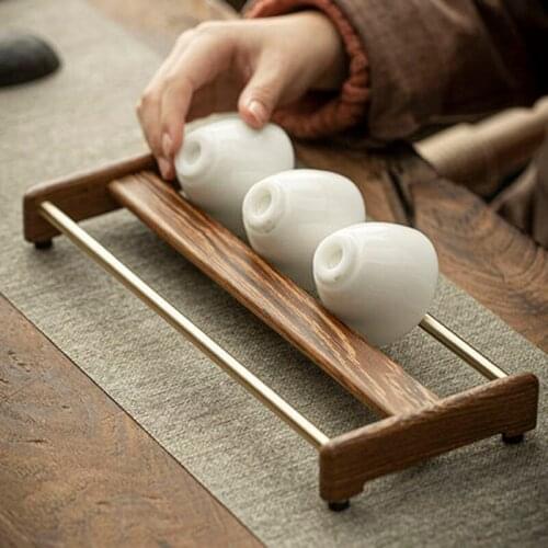 Hand Made Wooden Tea Cup Set Holder Chinese Kung Fu Tea Set Tea Ceremony Accessories Teaware High Quality Natural Tea Tools