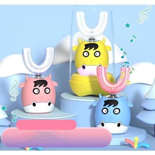 Childrens Electric Toothbrush With Rechargeable U-shaped Cartoon Pattern Childrens Smart Toothbrush With Childrens Songs