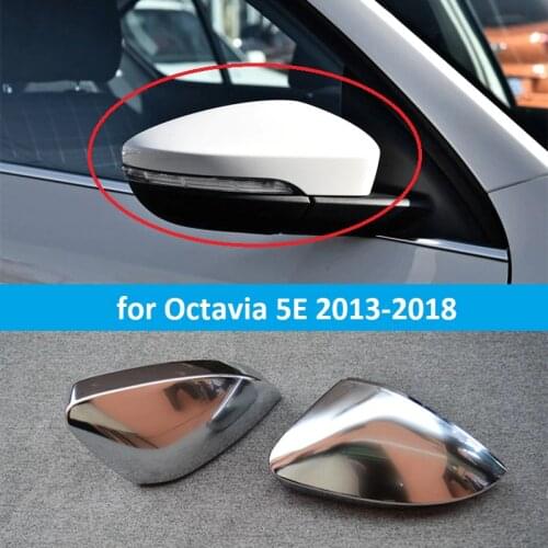 For Skoda Octavia 5E RS Combi Volkswagen T ROC A11 Matt Chromed Carbon Fiber Side Door Mirror Wing Mirror Cover