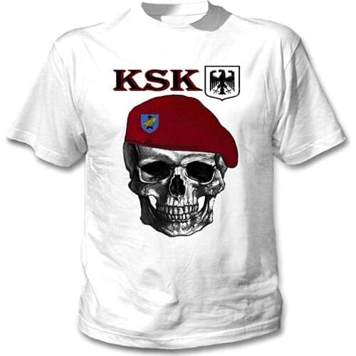 Mens KSK German Special Forces White T-Shirt Short 100% COTTON O-Neck Men Clothing