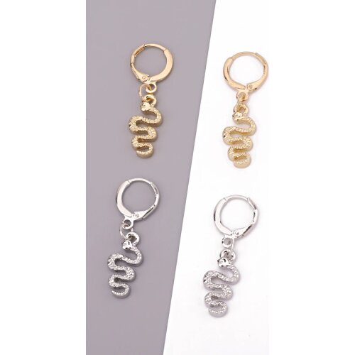 1Pair Gothic Punk Small Snake Hoop Earrings New European Personality Women Cute Animals Pendant Circle Earring Jewelry E239