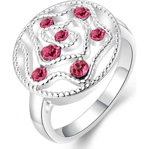 Hot sell NEW!! silver wedding rings Hollow circular insets anel masculino jewellery