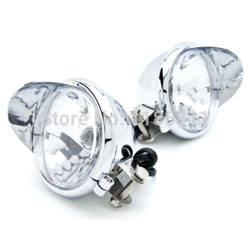 Custom Chrome Visor Passing Fog Head light Head light For Harley XL 883 Hugger SportsterVTX 1800 TYPE C R S N F T RETRO