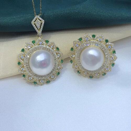 Gorgeous 925 Sterling Silver Pendant and Ring Mountings Findings Base Jewelry Set Mounts Settings Parts for Pearls Beads Crystal