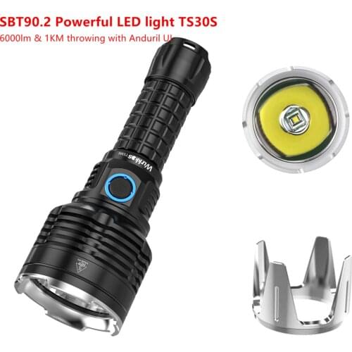 Wurkkos TS30S USB C Rechargeable 21700 Flashlight SBT90.2 Powerful LED Light 6000lm with Extra Stainless Bezel Anduril Version