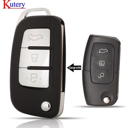 Kutery 10/20/30 Modified Flip Remote Key Shell for Ford fusion Focus Fiesta MK7 mondeo MK3 mk4 Galaxy Ranger Fob Car Key Case
