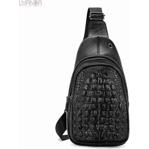 Men Shoulder Bags Chest bag PU Leather Fashion Crossbody Bags Teenager For Male High Quality Chest Pack Waist Pack Men Bag