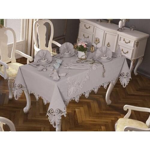 26 piece Kordone Almina Table Cover Set Silver