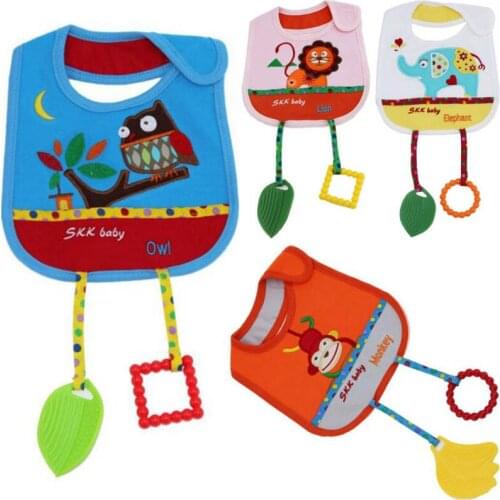 Bib Baby Bibs with Teether Pure Cotton Bib Burp Cloths Baberos Babador Bavoir Carter Cartoon Embroidery Babies Burp Clothing