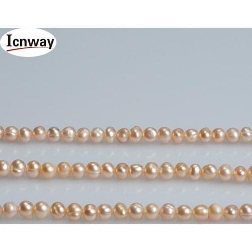Natural A irregular pink Freshwater Pearl 3-4mm 15inches DIY necklace bracelet earring FreeShipping Wholesale