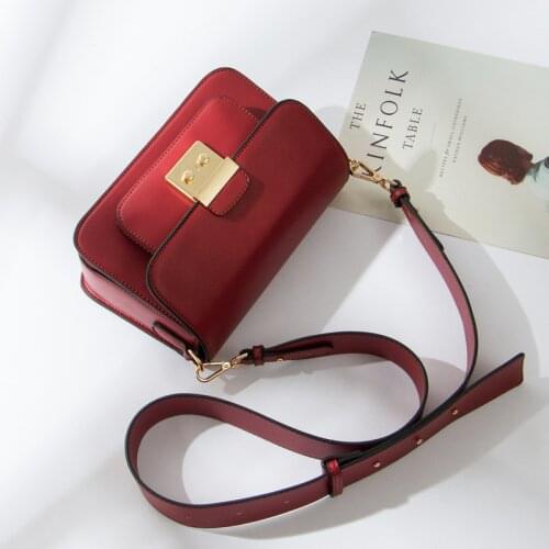 2020 new womens bag PU leather shoulder bag fashion lock mini square bag wide shoulder strap women bag crossbody bag