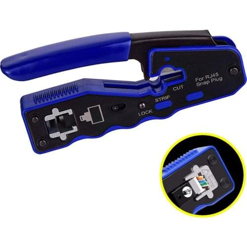 RJ45 Crimp Tool Pass Through Cutter Cat6 Cat5 Cat5e 8P8C Modular Connectors All-in-one Wire Network Tool Cable Crimper