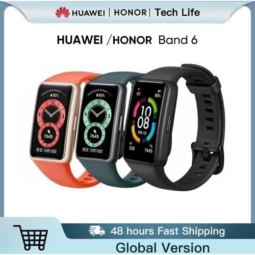 Original HONOR Band 6 Global Version Smart watch 1.47" AMOLED BraceletTracker Heart Rate Monitor Fitness Waterproof Touch Screen