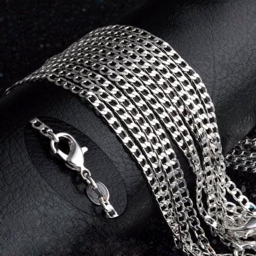Silver Plated Copper Metal Width 2mm Flat Snake Chains Necklaces 16-30inches For Jewelry