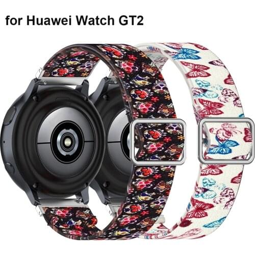 20mm Adjustable Elastic Band for Huawei Watch GT 2 Strap GT2 42mm Quick Release Stretchy Nylon Loop Replacement Sports Straps