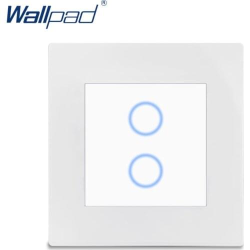 2 Gang 2 Way Touch Switch With LED Indicator Wallpad Luxury White PC Panel Wall Light Switch Rocker Button 10A AC110~230V 1000W
