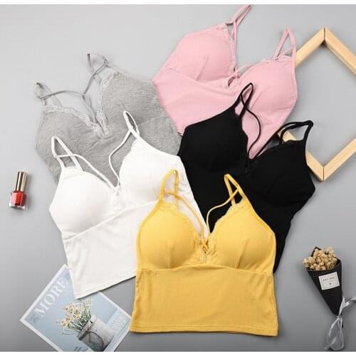Women Lace Tube Top Sexy Camisole Bralette Sexy Cross Strap Beauty Back Camisole Vest