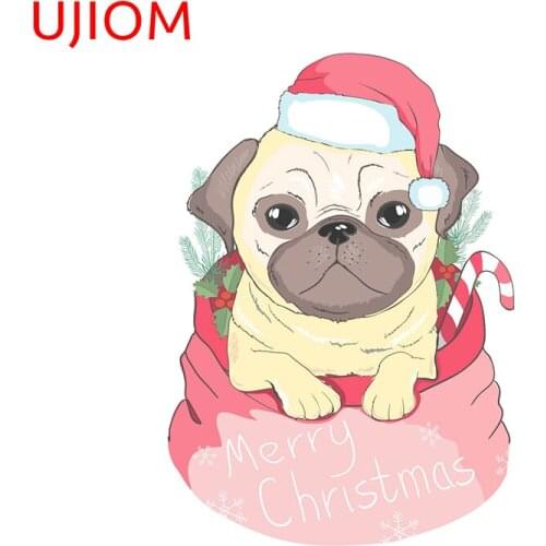 UJIOM Cute Pug Home Decoration Bedroom Living Room Decorations Personalise Wall Stickers Waterproof Bathroom Kitchen Mural Art