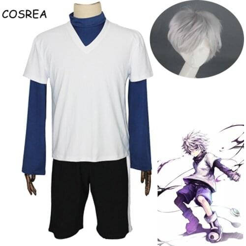 Anime HUNTER X HUNTER Cosplay Killua Zoldyck Costume Uniform Full Set Killua Zoldyck WIG Adult Men Women Halloween Carnival