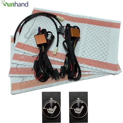 2 seats Universal Round Switch 12V Car Seat Carbon Fiber heater