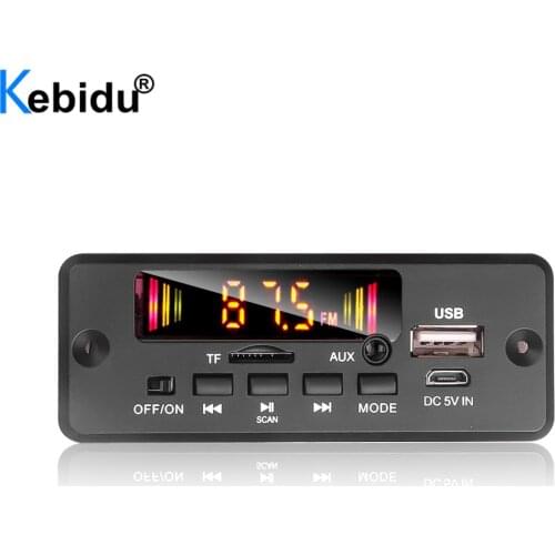 5V 12V 32V 6W Amplifier MP3 Decoder Board Handsfree Bluetooth V5.0 Car MP3 Player USB Recording Module FM AUX Radio For Speaker