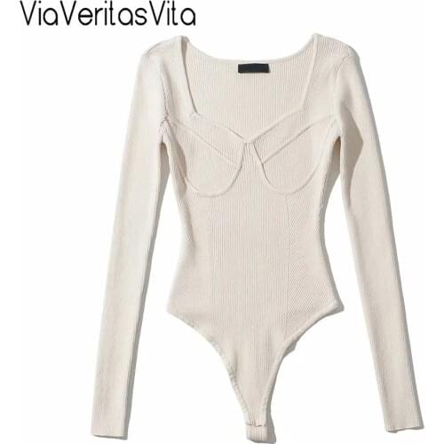 Spring Summer 2021 New Sexy Casual Womens Stylish Long Sleeve Bodysuits Solid Playsuits Skinny Chic Streetwear Pink Black