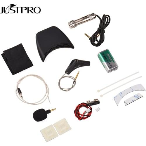 JUSTPRO Acoustic Guitar Soundhole Pickup Piezo with Microphone Double Pickup System for Acoustic Folk Guitar
