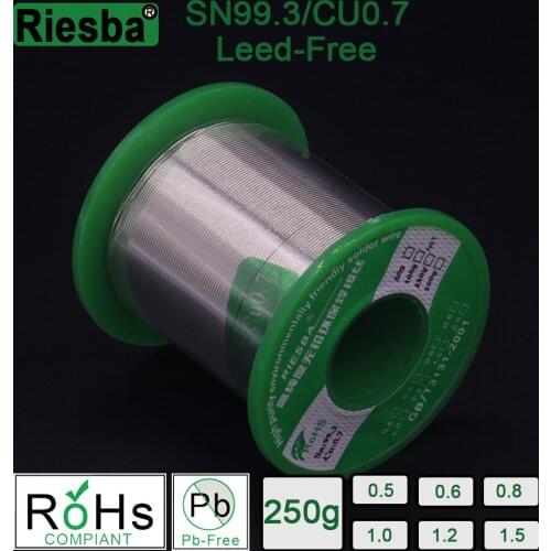 1Pcs 250g Lead-Free Solder Wire 0.5-2.0mm Unleaded Lead Free Rosin Core for Electrical Solder RoHs