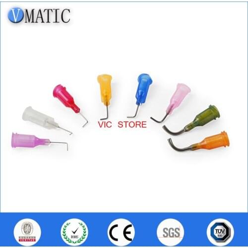 Free Shipping 100Pcs TE 90 Degree Bent Luer Lock Glue Dispensing Needle Tip 1/2 Inch