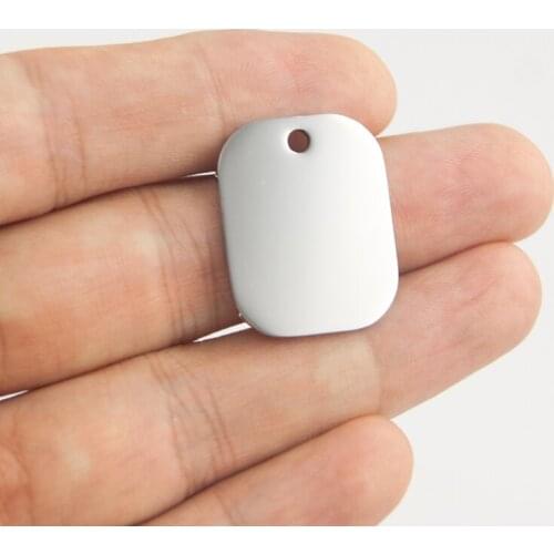 100pcs Stainless Steel 20x25mm Square charm blank pendant round corner both sides mirror polished good quality wholesale price