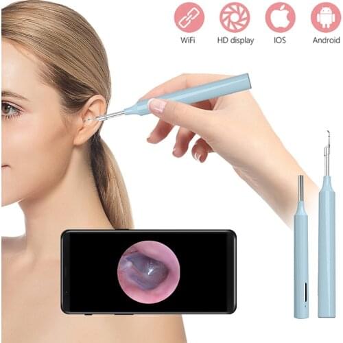4.3 mm Wireless WiFi Ear Pick Otoscope Camera 720P WiFi Ear Scope With 6 LED for Infant Kids Adults Compatible with iOS Android
