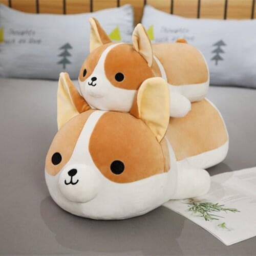 45/90cm Giant Corgi Dog Stuffed Plush Doll Baby Soft Shiba Dog Pillow Cushion Doll Children Kid Christmas Gifts