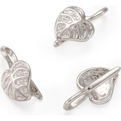 5 Pcs Platinum Color Brass Ice Pick Pinch Bails For Pendant Clips Clasp Hook Jewelry Findings Accessories