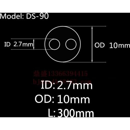 99.5%Al2O3 High Thermal Corundum Tube OD10*ID2.7mm/Round Double-Bore Alumina Tube/Insulating Ceramics For Thermocouple Sensors