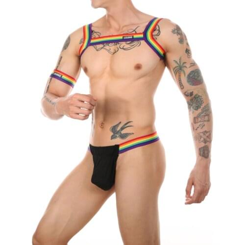 Male Body Bondage Harness Thong Set Sexy Underwear G String Chest Elastic Belt BDSM Fetish hombre Hollow Out Costume Adult Sex