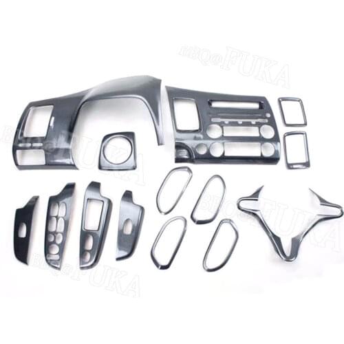 For Honda Civic 8th 2006 2007 2008 2009 2010 2011 14pcs Carbon Fiber Color Car Interior Decor Cover Trim ABS Interior Mouldings