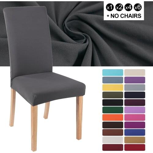 Elastic Stretch Dining Chair Covers Removable Solid Color Chair Protector Slipcovers Dust-proof For Banquet Wedding Party Hotel