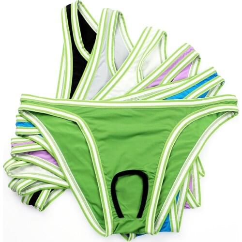 Erotic Briefs for Men Funny Penis Hole Briefs Breathable Open Front Pouch Underwear Male Slips Sexy Hot Plus Size Cueca Panties