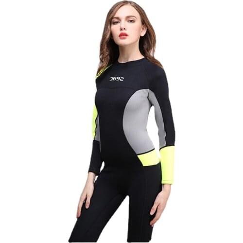 Hisea Women Full Body Wetsuit 3mm Neoprene One-piece Jumpsuit Wet suit Girls Diving Suits Scuba Surfing Snorkeling Back Zip